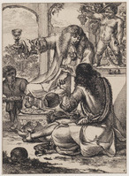 KG 06759
<br/>
Caprici: mannen, wijn drinkend
<br/>
<em>Hooghe, Romeyn de (1645-1708)</em>